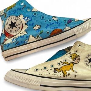 Converse Blue and Cream High-Top Sneakers